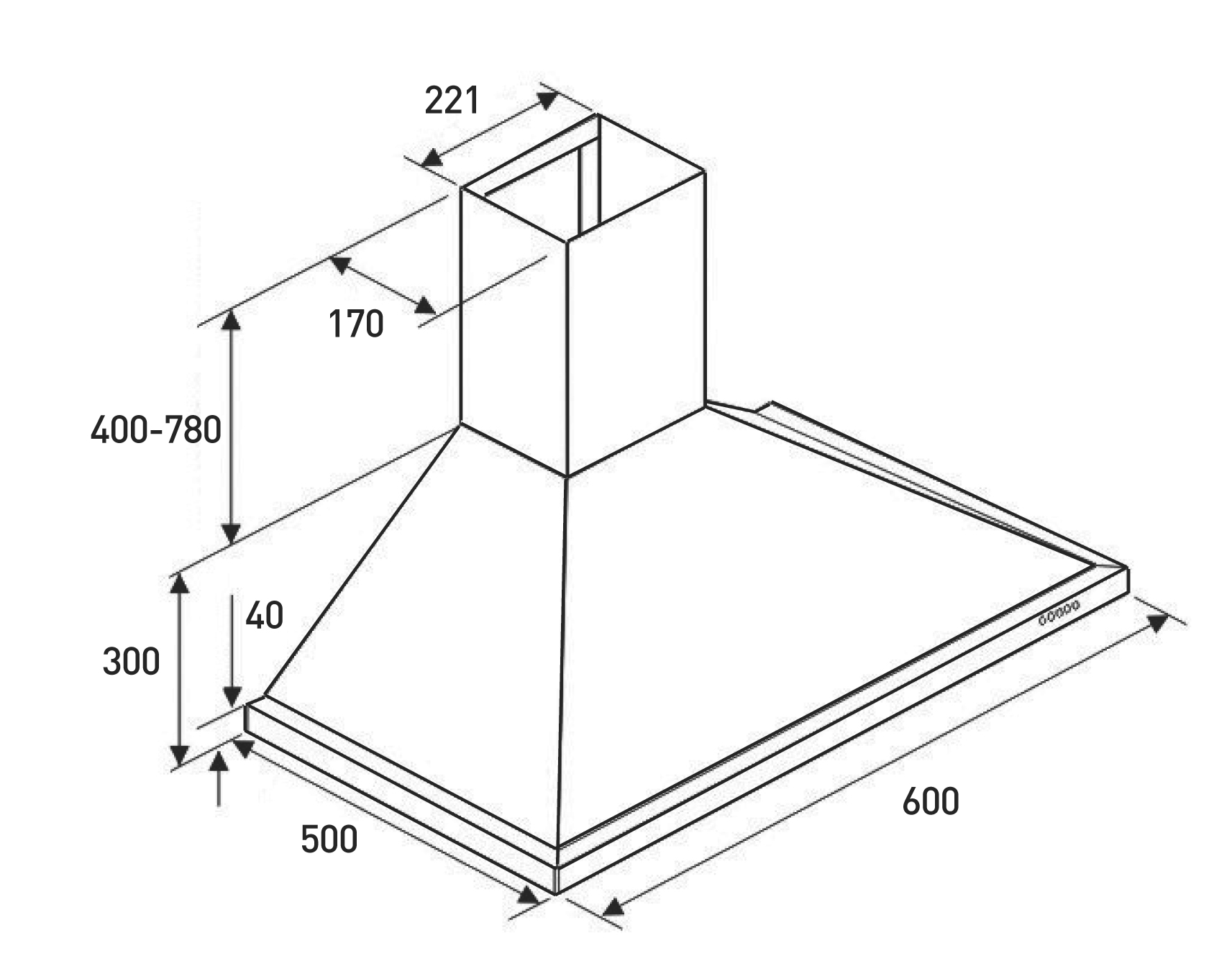 Wallmounted extractor hood AD1006X Brandt Electroménager